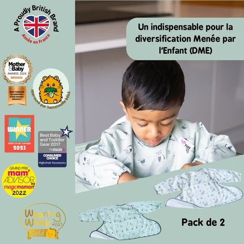 2 Bavoirs Supplémentaires du Kit Bavoir et Plateau