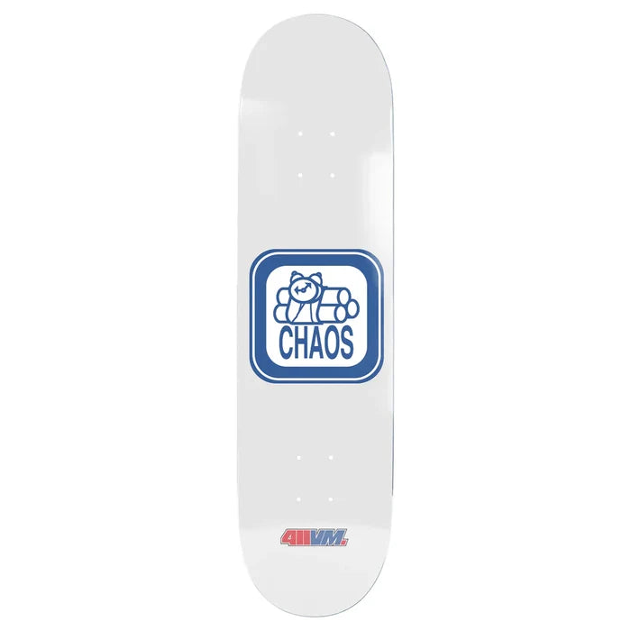 411 Chaos White EX7 8.5" Skateboard Deck