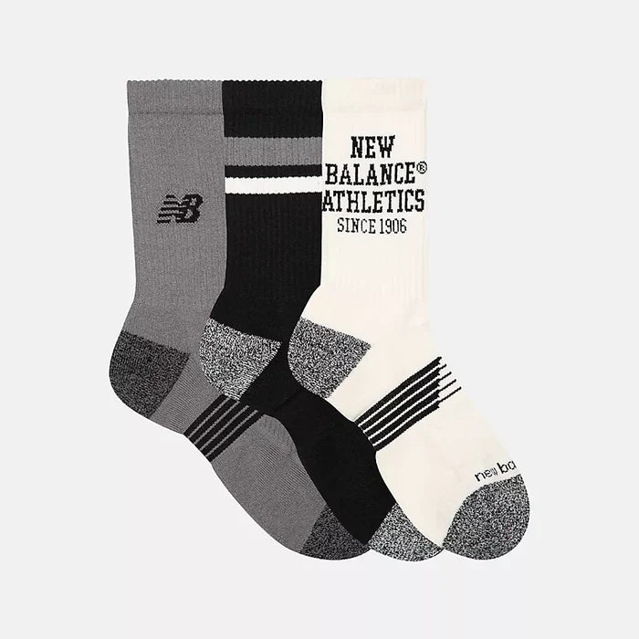 New Balance Active Graphic Crew Assorted Colors 3 Pack Socks