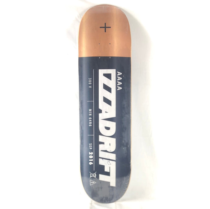 Adrift AAAA Battery Black/Bronze/White Size 8.5 Skateboard Deck