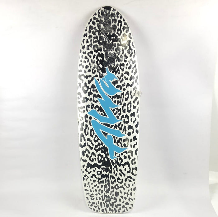 Alva Skateboards Cheetah Print Black/White/Blue 10" Shaped Skateboard Deck