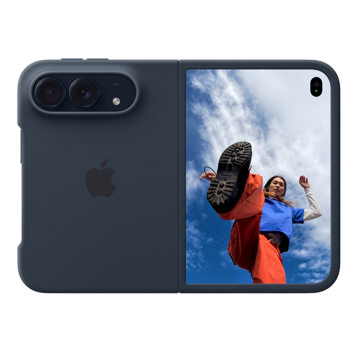 Apple iPhone Duo Case in Navy Blue, unfolded back exterior #color_navy-blue