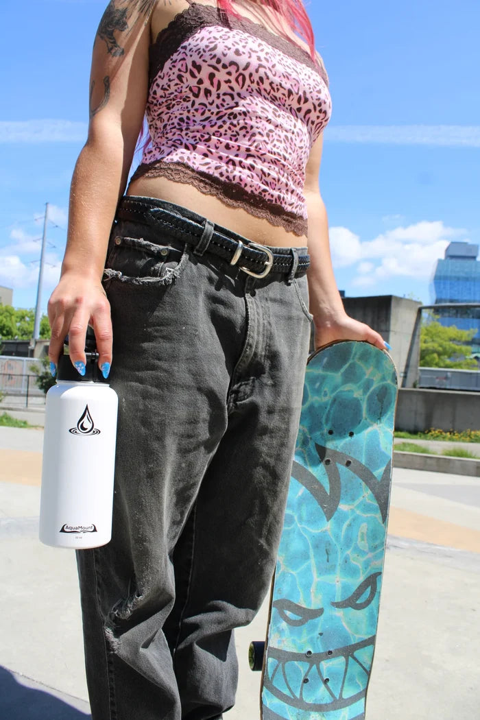 AquaMount Pro 24oz Coastal White Water Bottle