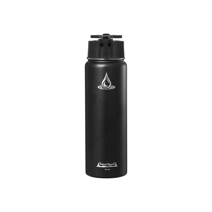 AquaMount Pro 24oz Midnight Black Water Bottle