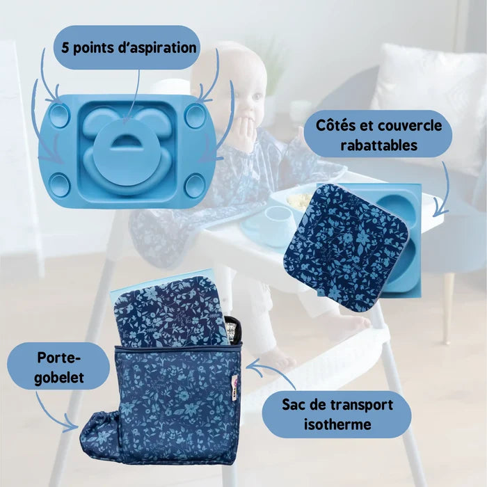 Assiette EasyMat et son Lunch Bag - Collection Fleur de Jardin