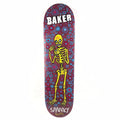 Baker Kevin 'Spanky' Long Smoking Skeleton Flowers Purple 8.4" Skateboard Deck