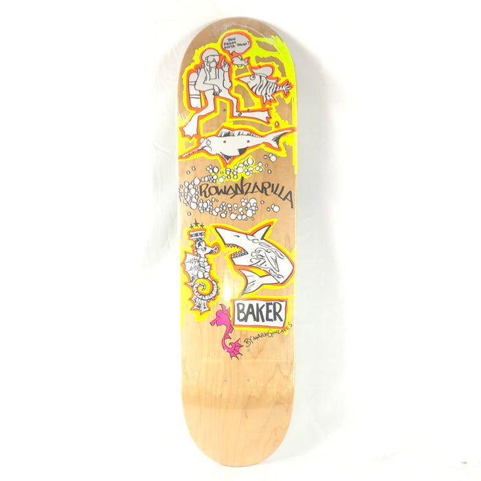 Baker Rowan Zarila Art By Mark Gonzales Fish Woodgrain/White/Yellow 8.475" Skateboard Deck