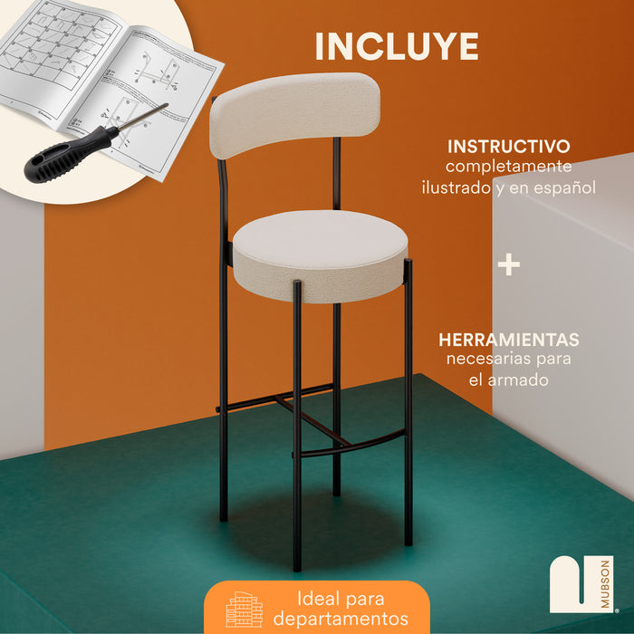 Bancos para Barra de Cocina. Set de 2 Bancos para Cocina Luma