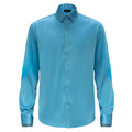 Barocco Luxe Satin Stretch Shirt AQUA - Dudes Boutique