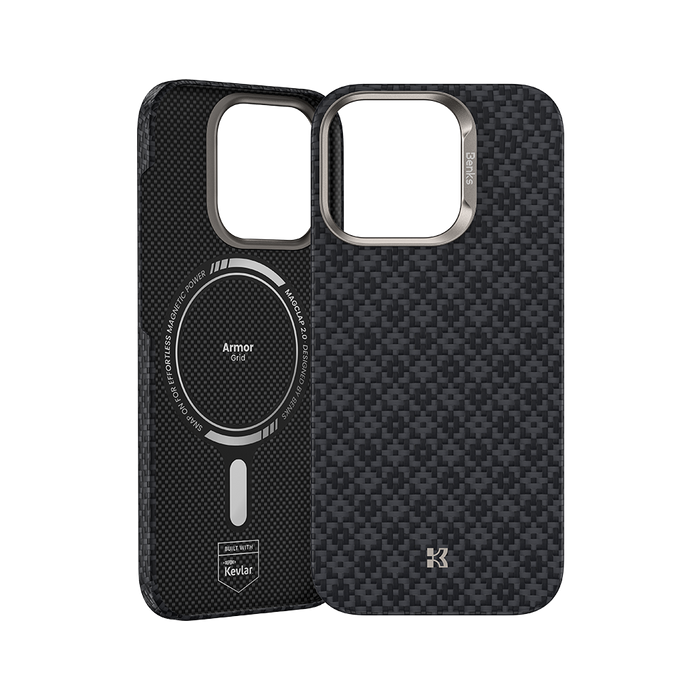 Benks ArmorGrid ArmorAir Case built with Kevlar® for iPhone 16 Pro Max - Azure Blue #pattern_azure-blue
