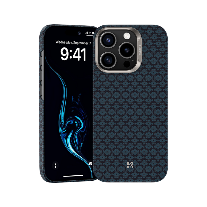 Benks ArmorGrid ArmorAir Case built with Kevlar® for iPhone 16 Pro Max - Azure Blue #pattern_azure-blue