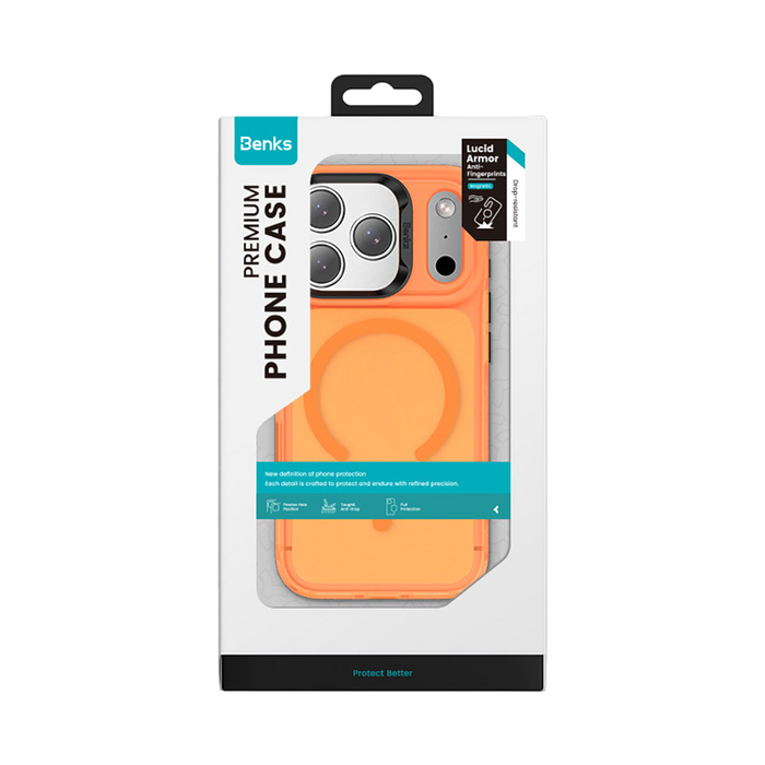 Benks Lucid Armor Case for iPhone 17 Pro & Pro Max - Orange #color_orange