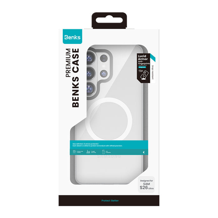 Benks Magnetic Lucid Armor Case for Samsung Galaxy S26 Series - White #color_white