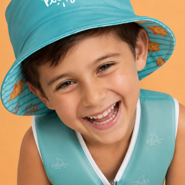 Bob réversible anti-UV pour enfant : Barracuda Plouf