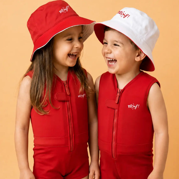 Bob réversible anti-UV pour enfant : Flamme Plouf!
