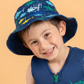 Bob réversible anti-UV pour enfant : Mégalodon Plouf