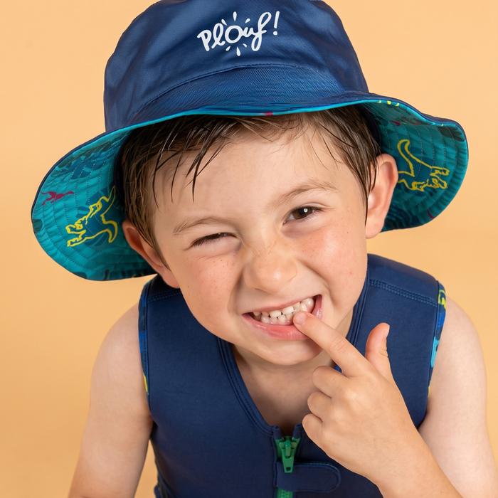 Bob réversible anti-UV pour enfant : Raptor