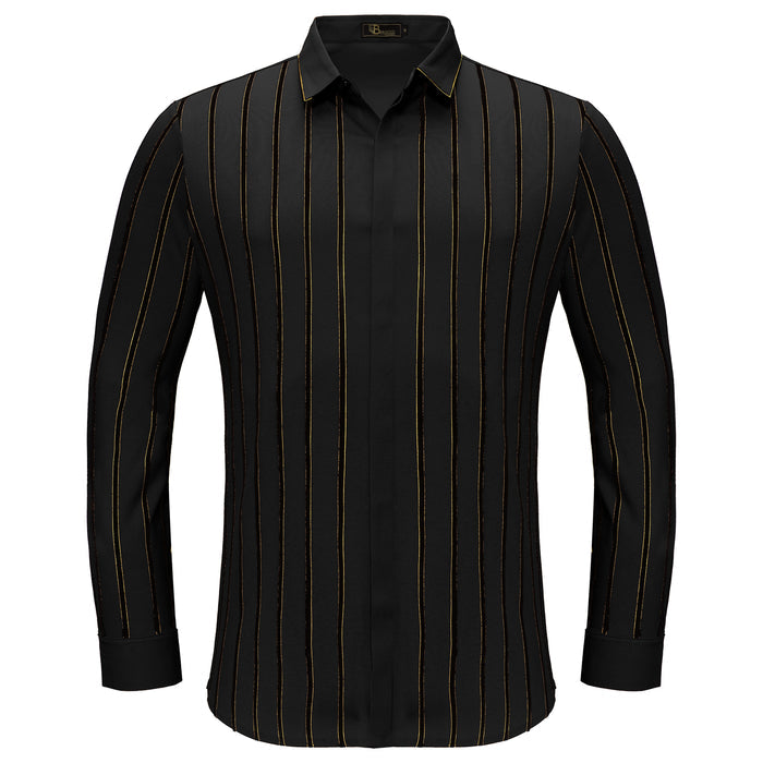 Boss Authority Button-Up Shirt BLACK - Dudes Boutique