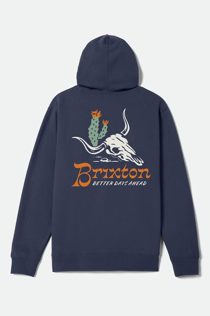 Brixton Barren Washed Navy Hooded Sweatshirt