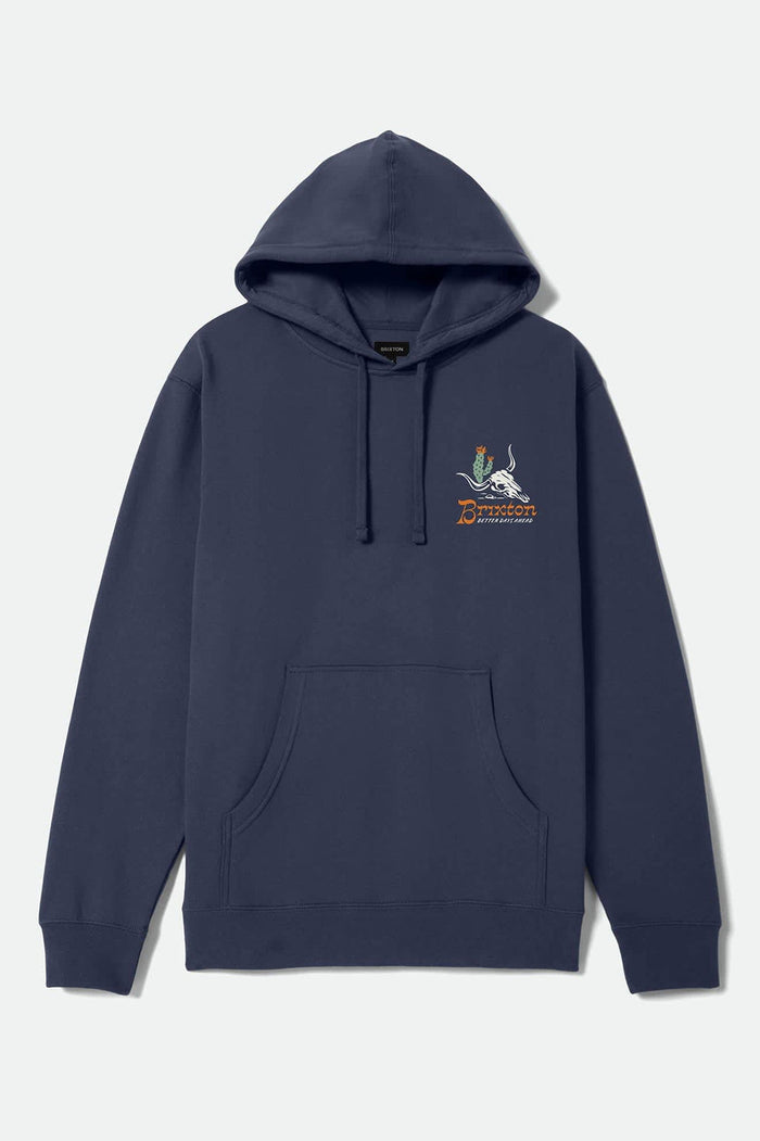 Brixton Barren Washed Navy Hooded Sweatshirt