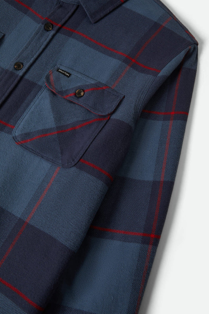 Brixton Bowery Bering Sea Mood Indigo Adrenaline Rush L/s Flannel Shirt