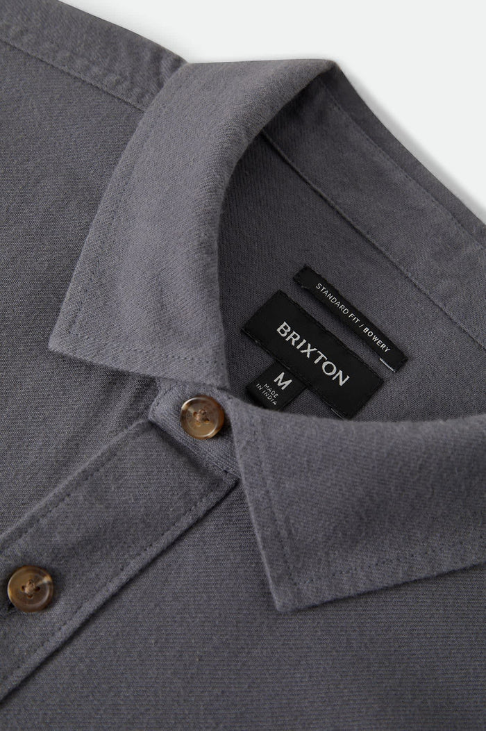 Brixton Bowery Lightweight Ultra Future Grey L/s Flannel Shirt