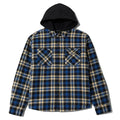 Brixton Bowery Quilted Navy Cream Hooded Jacket