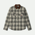 Brixton Builders Bowery Performance Off White Black L/s Flannel Shirt