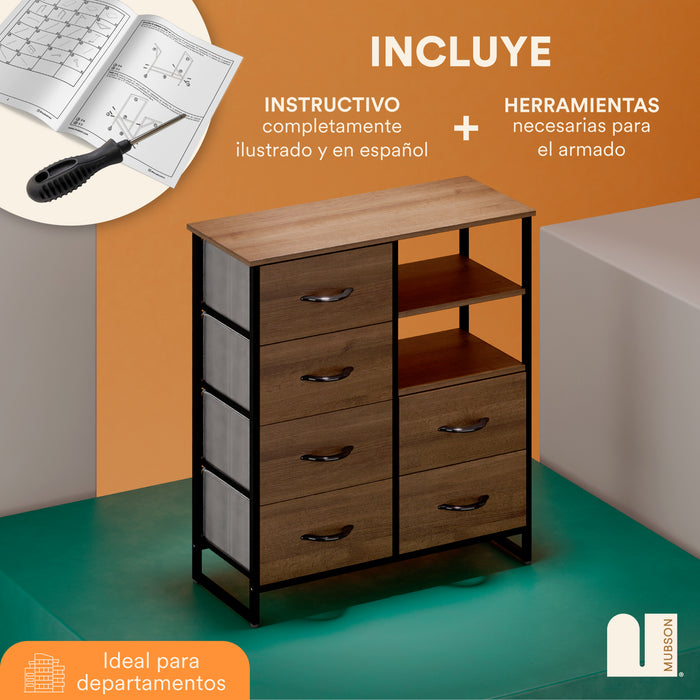 Cajonera. Comoda de Madera con 6 Cajones. Chifonier Osan