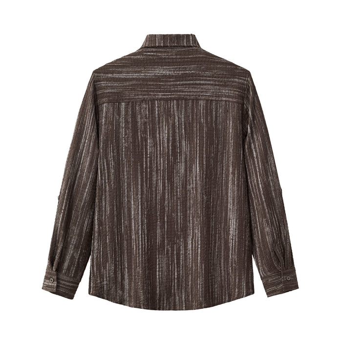Canyon Set – Printed LS Shirt & Pleated pant BROWN