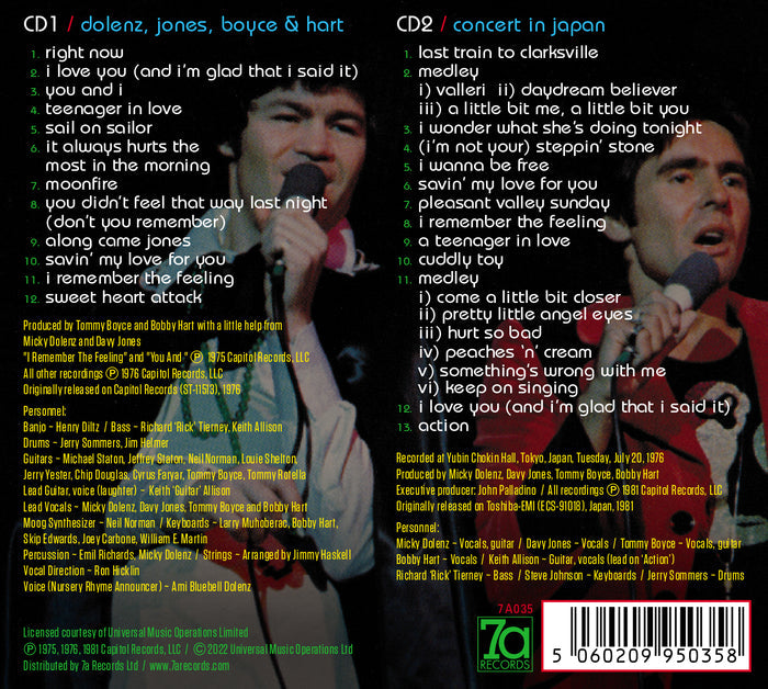 CDs: Dolenz, Jones, Boyce & Hart 2 CD Set - 'the guys who sang 'em & the guys who wrote 'em’ - Personalized & Signed by Micky