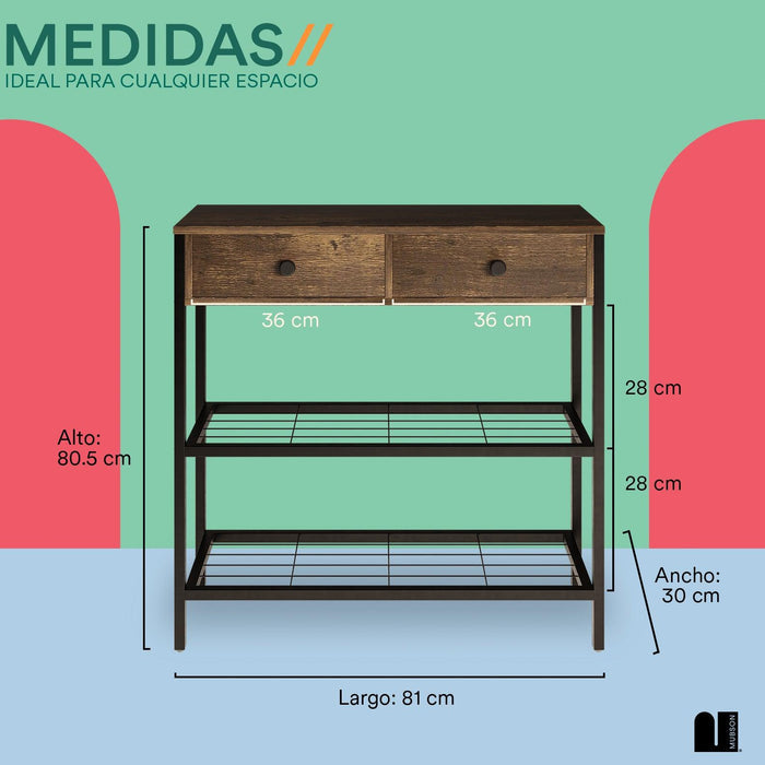 Credenza Recibidor Doble para Sala o Pasillo. Bufetera para Comedor Arezzo