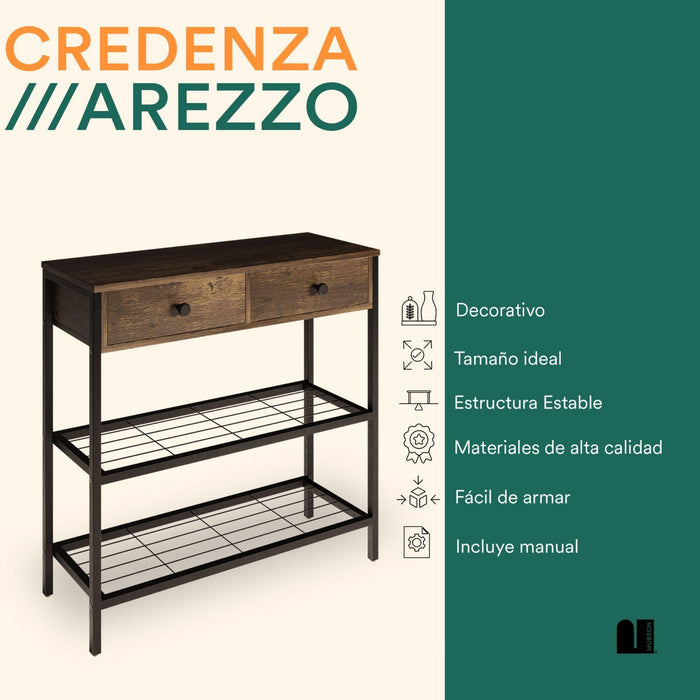Credenza Recibidor Doble para Sala o Pasillo. Bufetera para Comedor Arezzo