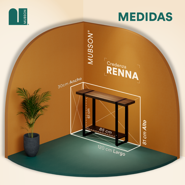 Credenza Recibidor Doble para Sala o Pasillo. Bufetera para Comedor Renna