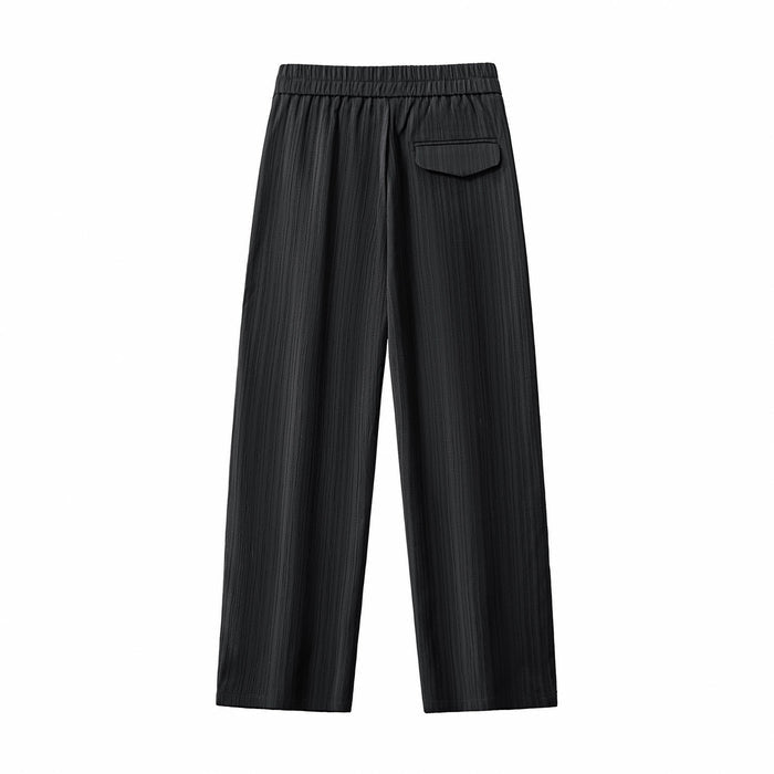Crinkle Texture Shirt & Pant Set BLACK