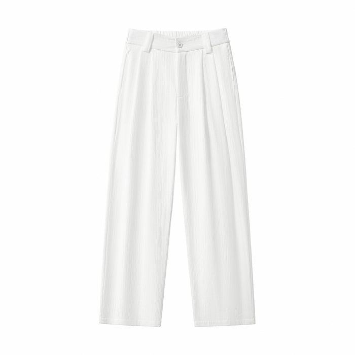 Crinkle Texture Shirt & Pant Set WHITE