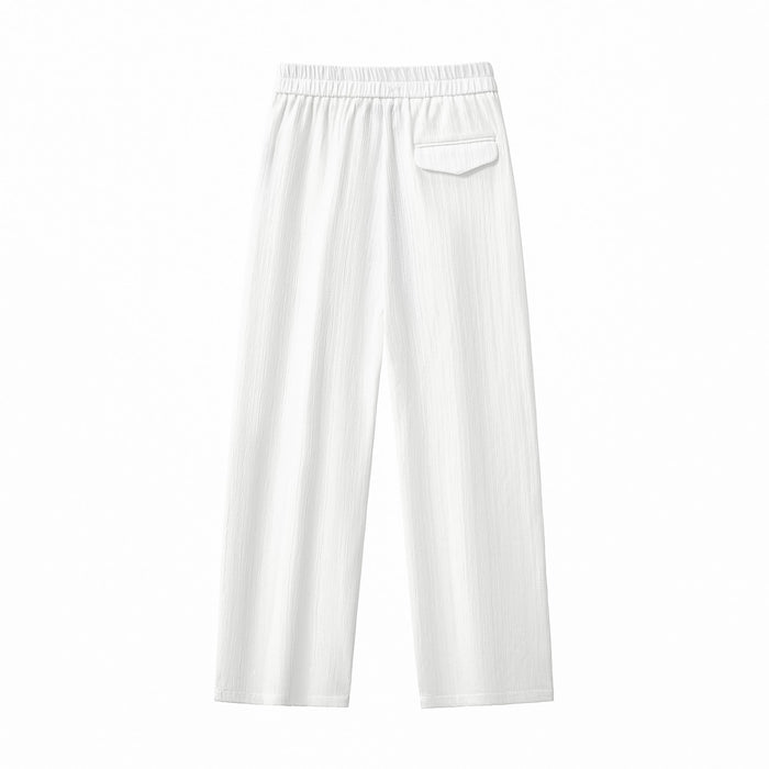 Crinkle Texture Shirt & Pant Set WHITE