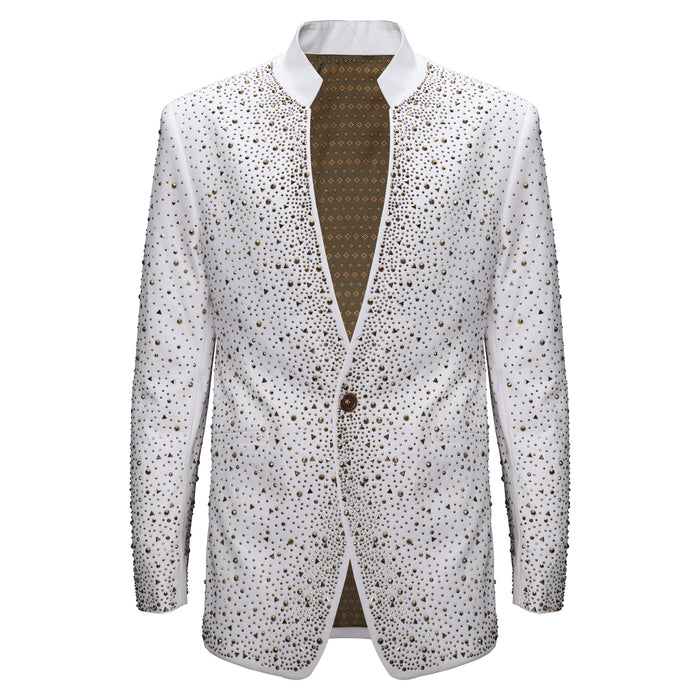 Culture Couture Embellished Blazer – Red Carpet Edition WHITE/GOLD - Dudes Boutique
