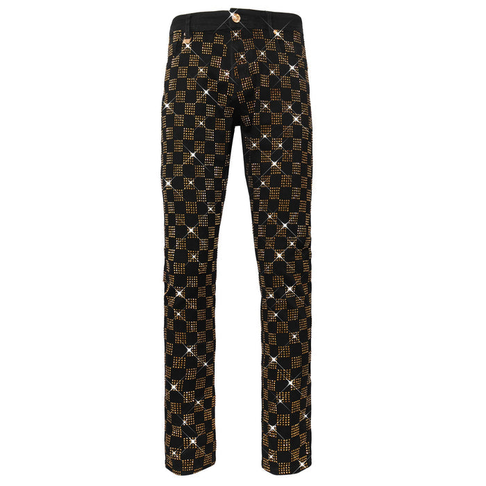 Dazzle Check Denim Pant BLACK/GOLD