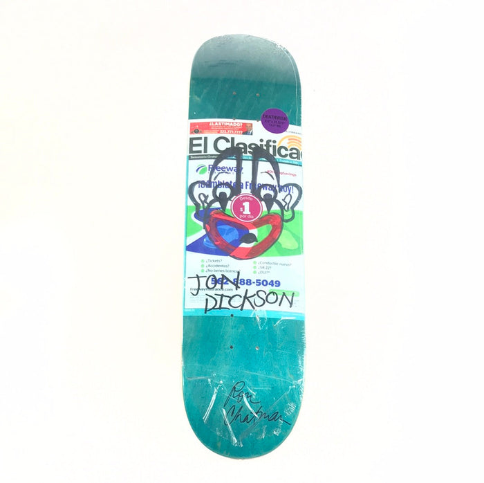 Deathwish Jon Dickson News Blue 8.0  Ron Chatman Signed Skateboard Deck