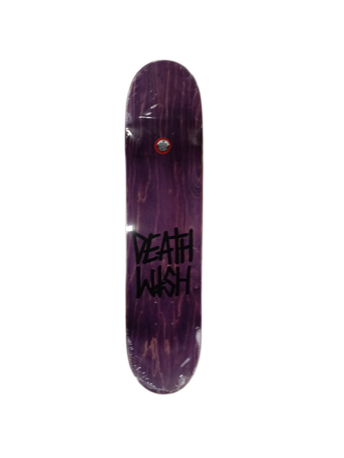 Deathwish Lizard King Sketchy Face Black White Green Purple Top Size 7.4" Vintage NOS Deck