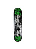 Deathwish Lizard King Sketchy Face Black White Green Yellow Top Size 7.5" Vintage NOS Deck