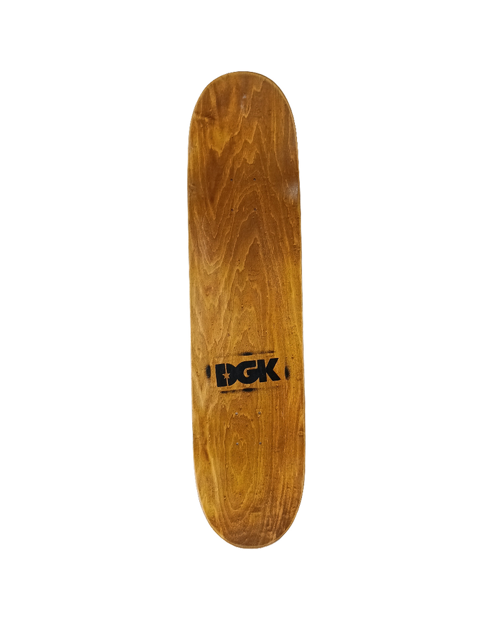 DGK Rollin Heat Flames Orange Black White Checks Size 8.125 Vintage NOS Deck