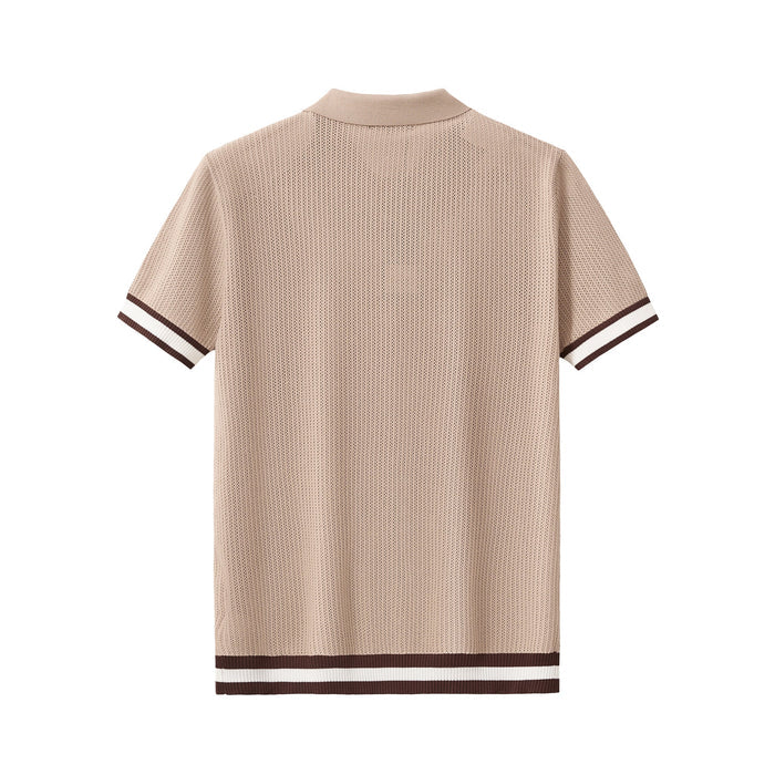 EdgeTrim Mesh Knit Polo KHAKI