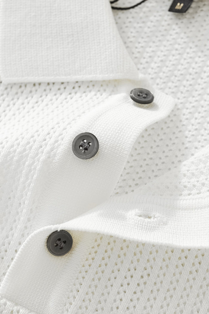 EdgeTrim Mesh Knit Polo WHITE