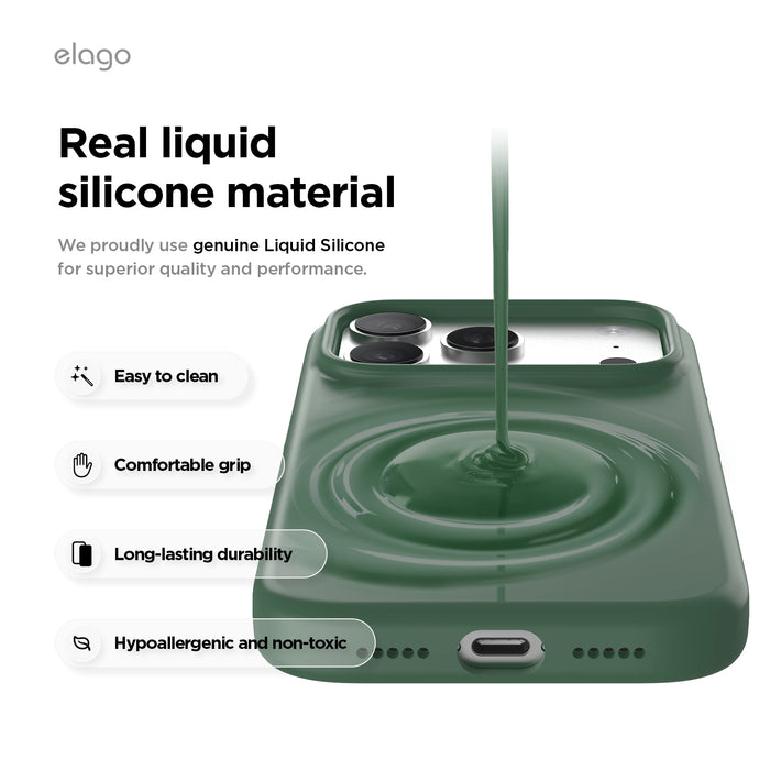 Elago Mag Silicone Case for iPhone 17 Pro / iPhone 18 Pro - Alpine Green #color_alpine-green