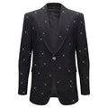 Elegant Black Blazer with Sparkling Embellishments BLACK/BLACK - Dudes Boutique