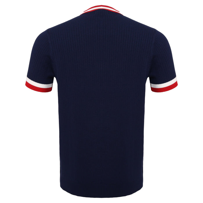 Elite Contrast Ribbed Knit Tee NAVY