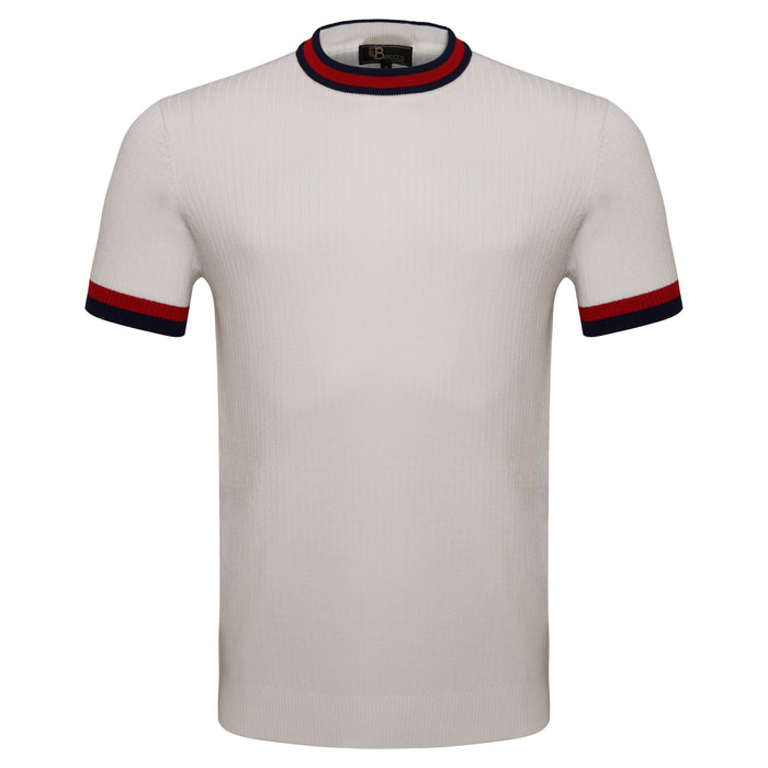 Elite Contrast Ribbed Tee WHITE