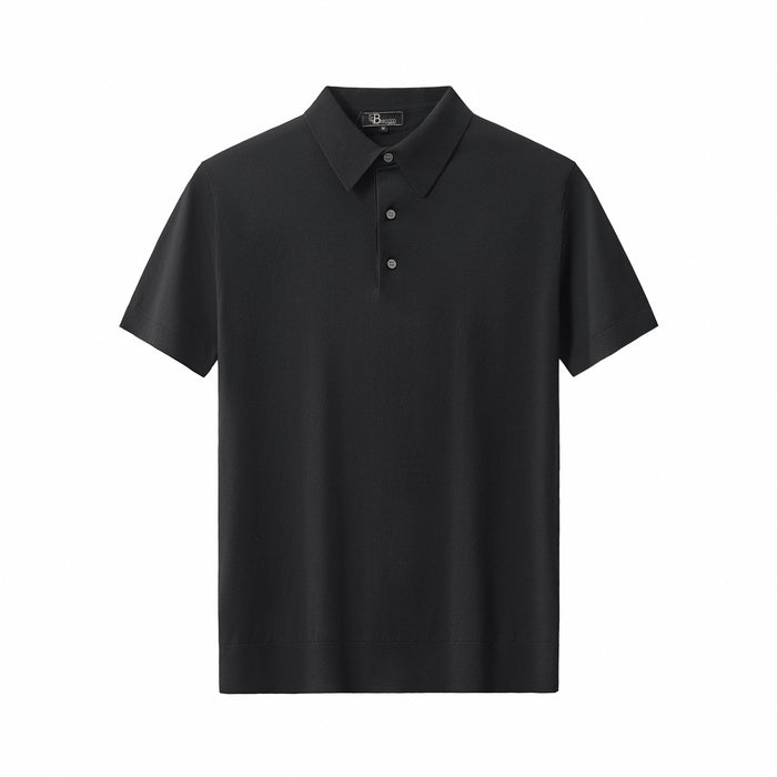 Everyday Luxe Knit Polo BLACK